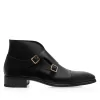 BOTTINES À BRIDES ELKAN EN CUIR BRUNISSÉ