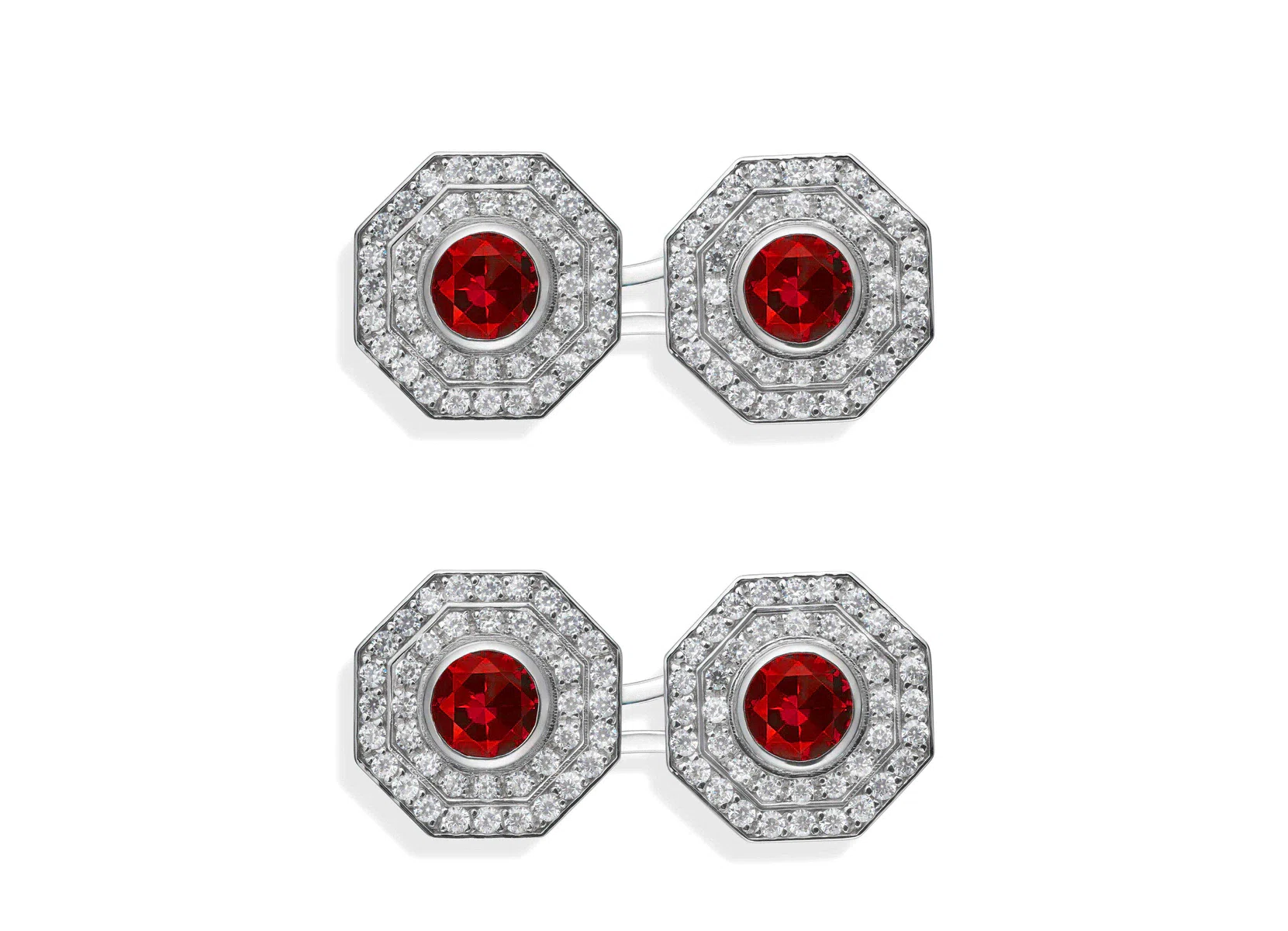 BOUTONS DE MANCHETTE OCTOGONAUX EN DIAMANT BOUTONS DE MANCHETTE OCTOGONAUX EN DIAMANT