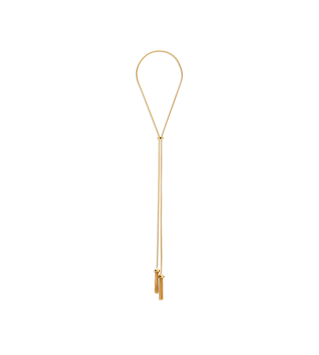 COLLIER LARIAT EN LAITON ET CABOCHON DE CRISTAL