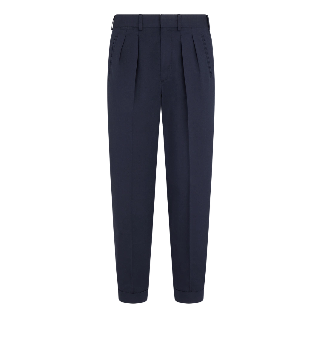 PANTALON À DOUBLE PLIS EN POPELINE FLUIDE