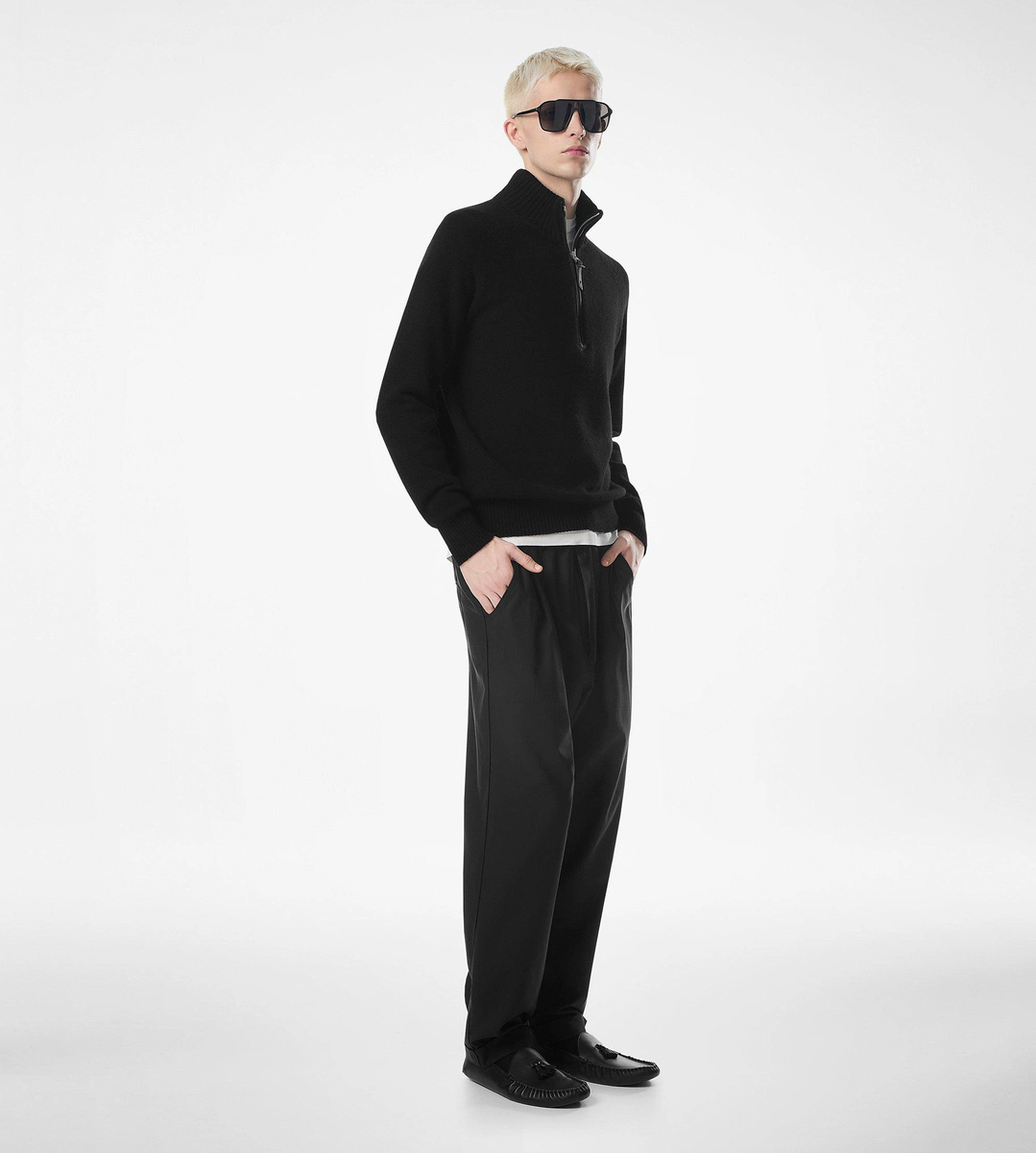 PANTALON LÉGER EN SERGÉ DE COTON ET DE SOIE FLUIDE